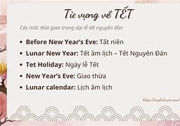 Tết Âm Lịch Việt Nam Tiếng Anh